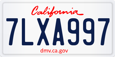 CA license plate 7LXA997