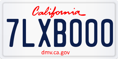 CA license plate 7LXB000