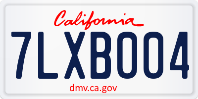 CA license plate 7LXB004