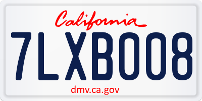 CA license plate 7LXB008