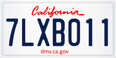 CA license plate 7LXB011