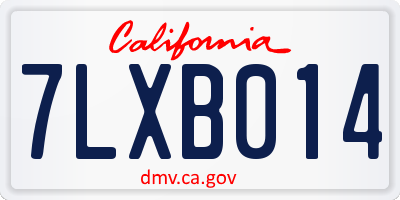 CA license plate 7LXB014