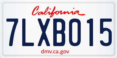 CA license plate 7LXB015