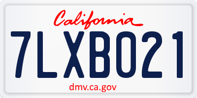 CA license plate 7LXB021