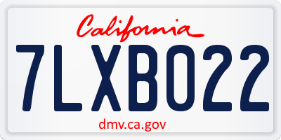 CA license plate 7LXB022