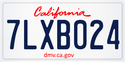 CA license plate 7LXB024