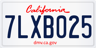CA license plate 7LXB025