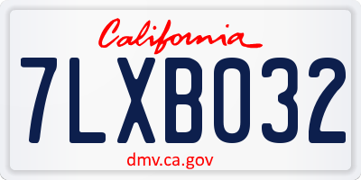 CA license plate 7LXB032
