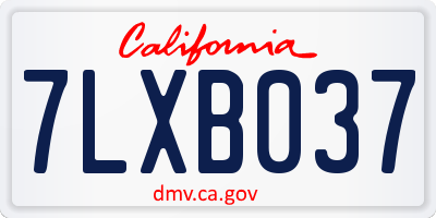 CA license plate 7LXB037