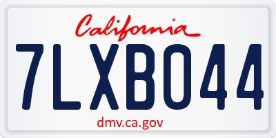 CA license plate 7LXB044