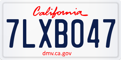 CA license plate 7LXB047