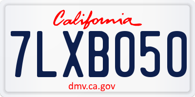 CA license plate 7LXB050