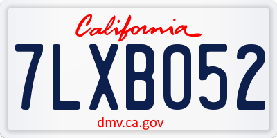 CA license plate 7LXB052