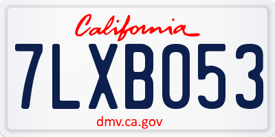 CA license plate 7LXB053