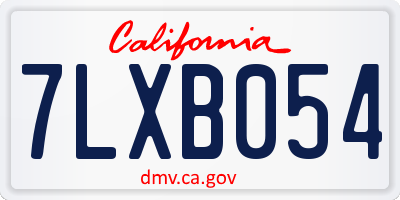 CA license plate 7LXB054