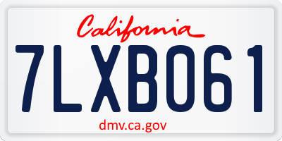 CA license plate 7LXB061