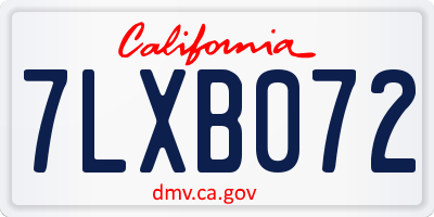 CA license plate 7LXB072