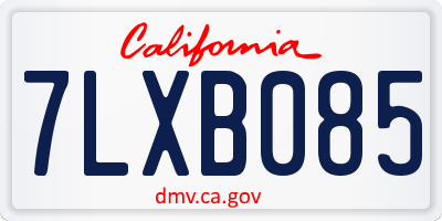 CA license plate 7LXB085
