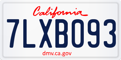 CA license plate 7LXB093