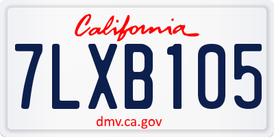 CA license plate 7LXB105
