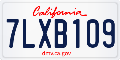 CA license plate 7LXB109