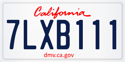 CA license plate 7LXB111