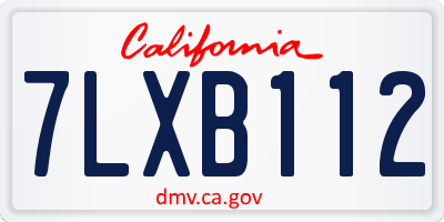 CA license plate 7LXB112