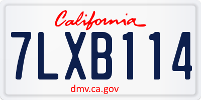 CA license plate 7LXB114