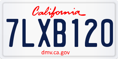 CA license plate 7LXB120