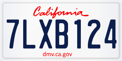CA license plate 7LXB124
