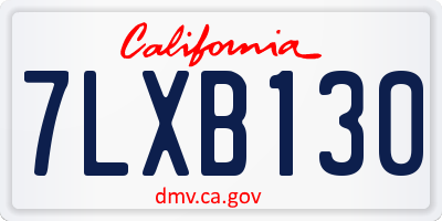 CA license plate 7LXB130