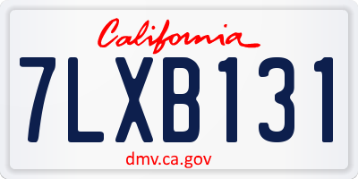 CA license plate 7LXB131