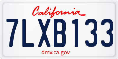 CA license plate 7LXB133