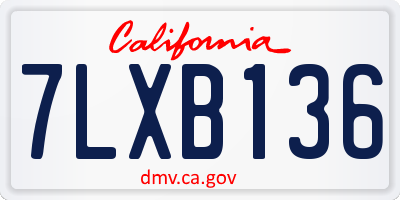 CA license plate 7LXB136