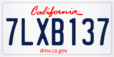 CA license plate 7LXB137