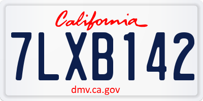 CA license plate 7LXB142
