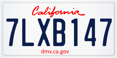 CA license plate 7LXB147