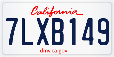 CA license plate 7LXB149