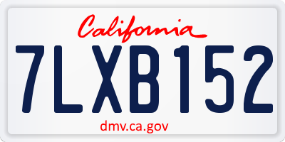 CA license plate 7LXB152