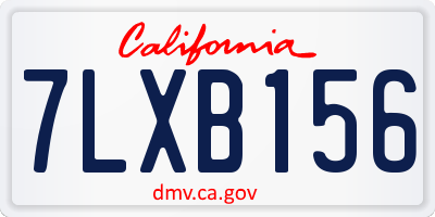 CA license plate 7LXB156