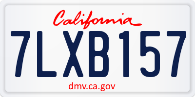 CA license plate 7LXB157
