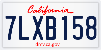 CA license plate 7LXB158