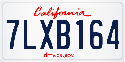 CA license plate 7LXB164