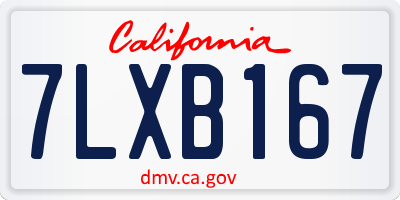 CA license plate 7LXB167