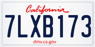 CA license plate 7LXB173