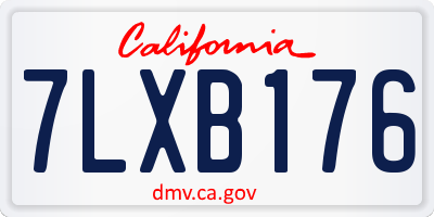 CA license plate 7LXB176