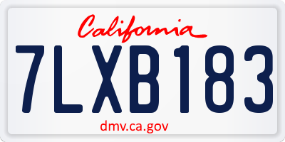 CA license plate 7LXB183