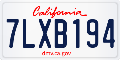 CA license plate 7LXB194