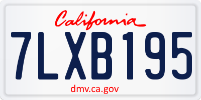 CA license plate 7LXB195