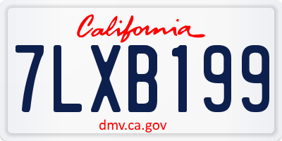 CA license plate 7LXB199